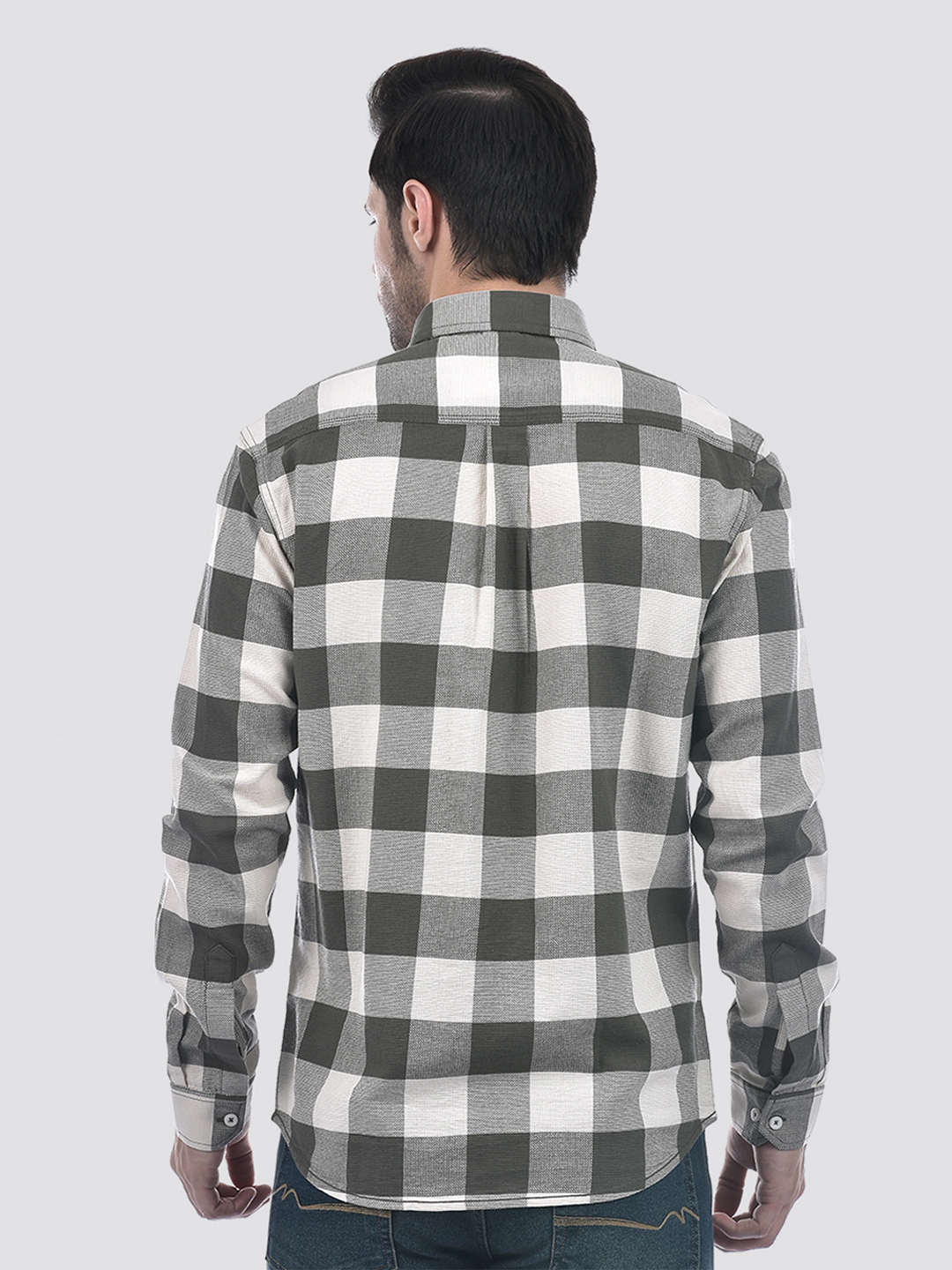 Numero Uno Men Checkered Green Shirt